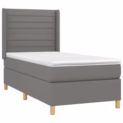 vidaXL Giroletto a Molle con Materasso Grigio Scuro 90x200 cm Tessuto - Vista aggiuntiva 3