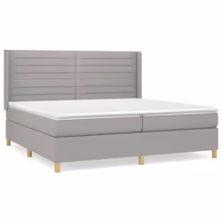 vidaXL Giroletto a Molle con Materasso Grigio Chiaro 200x200cm Tessuto - Vista aggiuntiva 2