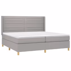 vidaXL Giroletto a Molle con Materasso Grigio Chiaro 200x200cm Tessuto - Vista aggiuntiva 3