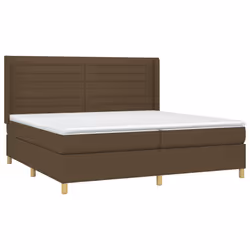 vidaXL Giroletto a Molle con Materasso Marrone Scuro 200x200cm Tessuto - Vista aggiuntiva 3