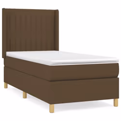 vidaXL Giroletto a Molle con Materasso Marrone Scuro 80x200 cm Tessuto - Vista aggiuntiva 2