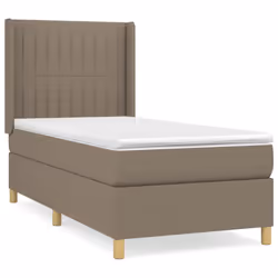 vidaXL Giroletto a Molle con Materasso Tortora 80x200 cm inTessuto - Vista aggiuntiva 2