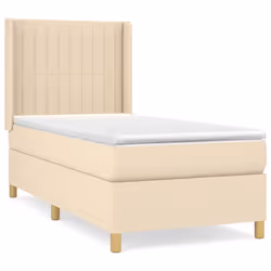 vidaXL Giroletto a Molle con Materasso Crema 80x200 cm inTessuto - Vista aggiuntiva 2