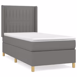 vidaXL Giroletto a Molle con Materasso Grigio Scuro 90x190 cm Tessuto - Vista aggiuntiva 2
