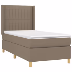vidaXL Giroletto a Molle con Materasso Tortora 90x200 cm inTessuto - Vista aggiuntiva 3