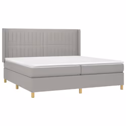 vidaXL Giroletto a Molle con Materasso Grigio Chiaro 200x200cm Tessuto - Vista aggiuntiva 3