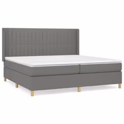 vidaXL Giroletto a Molle con Materasso Grigio Scuro 200x200 cm Tessuto - Vista aggiuntiva 2