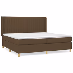 vidaXL Giroletto a Molle con Materasso Marrone Scuro 200x200cm Tessuto - Vista aggiuntiva 2