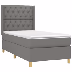 vidaXL Giroletto a Molle con Materasso Grigio Scuro 80x200 cm Tessuto - Vista aggiuntiva 3