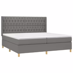 vidaXL Giroletto a Molle con Materasso Grigio Scuro 200x200 cm Tessuto - Vista aggiuntiva 3