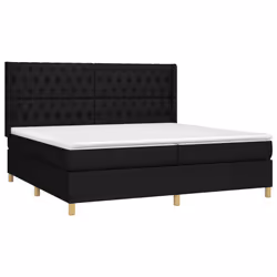 vidaXL Giroletto a Molle con Materasso Nero 200x200 cm in Tessuto - Vista aggiuntiva 3
