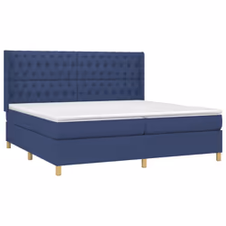 vidaXL Giroletto a Molle con Materasso Blu 200x200 cm in Tessuto - Vista aggiuntiva 3