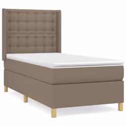 vidaXL Giroletto a Molle con Materasso Tortora 80x200 cm inTessuto - Vista aggiuntiva 2