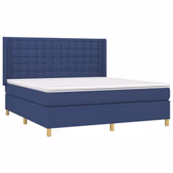 vidaXL Giroletto a Molle con Materasso Blu 160x200 cm in Tessuto - Vista aggiuntiva 3