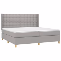vidaXL Giroletto a Molle con Materasso Grigio Chiaro 200x200cm Tessuto - Vista aggiuntiva 3