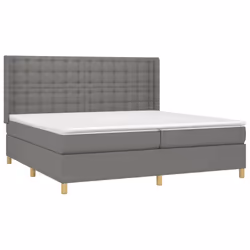 vidaXL Giroletto a Molle con Materasso Grigio Scuro 200x200 cm Tessuto - Vista aggiuntiva 3