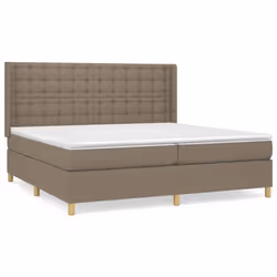 vidaXL Giroletto a Molle con Materasso Tortora 200x200 cm in Tessuto - Vista aggiuntiva 2