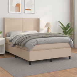 vidaXL Giroletto a Molle con Materasso Cappuccino 140x200cm Similpelle