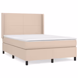 vidaXL Giroletto a Molle con Materasso Cappuccino 140x200cm Similpelle - Vista aggiuntiva 2
