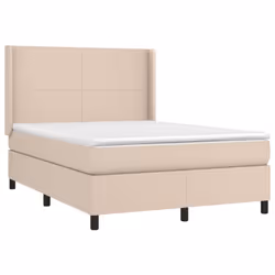 vidaXL Giroletto a Molle con Materasso Cappuccino 140x200cm Similpelle - Vista aggiuntiva 3