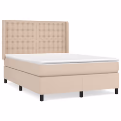 vidaXL Giroletto a Molle con Materasso Cappuccino 140x200cm Similpelle - Vista aggiuntiva 2