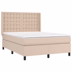 vidaXL Giroletto a Molle con Materasso Cappuccino 140x200cm Similpelle - Vista aggiuntiva 3