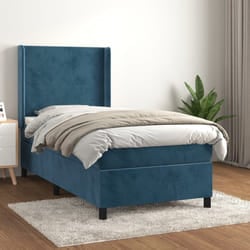 Giroletto a Molle con Materasso Blu Scuro 90x190 cm in Vellutocod mxl 122636