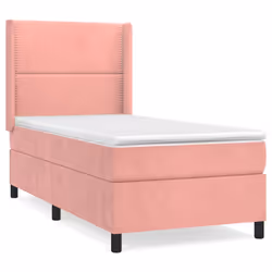 vidaXL Giroletto a Molle con Materasso Rosa 80x200 cm in Velluto - Vista aggiuntiva 2