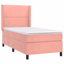 vidaXL Giroletto a Molle con Materasso Rosa 80x200 cm in Velluto - Vista aggiuntiva 3
