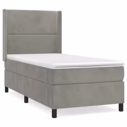 Giroletto a Molle con Materasso Grigio Chiaro 100x200cm Vellutocod mxl 98711 - Vista aggiuntiva 2