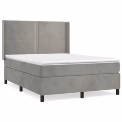 Giroletto a Molle con Materasso Grigio Chiaro 140x190cm Vellutocod mxl 98725 - Vista aggiuntiva 2