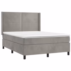 Giroletto a Molle con Materasso Grigio Chiaro 140x190cm Vellutocod mxl 98725 - Vista aggiuntiva 3