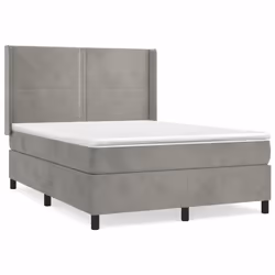 Giroletto a Molle con Materasso Grigio Chiaro 140x200cm Vellutocod mxl 74716 - Vista aggiuntiva 2
