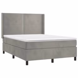 Giroletto a Molle con Materasso Grigio Chiaro 140x200cm Vellutocod mxl 74716 - Vista aggiuntiva 3