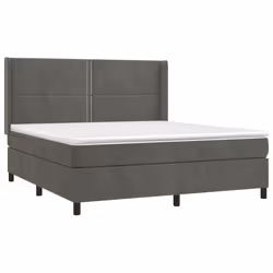 Giroletto a Molle con Materasso Grigio Scuro 160x200 cm Vellutocod mxl 74717 - Vista aggiuntiva 3
