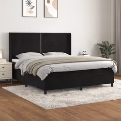 Giroletto a Molle con Materasso Nero 180x200 cm in Vellutocod mxl 74724