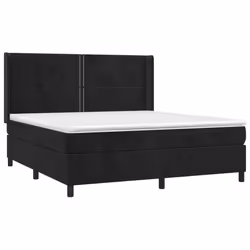 Giroletto a Molle con Materasso Nero 180x200 cm in Vellutocod mxl 74724