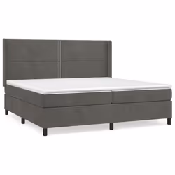 vidaXL Giroletto a Molle con Materasso Grigio Scuro 200x200 cm Velluto - Vista aggiuntiva 2
