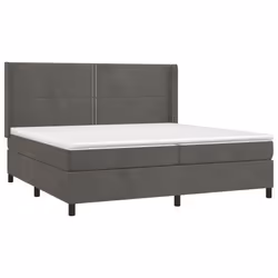 vidaXL Giroletto a Molle con Materasso Grigio Scuro 200x200 cm Velluto - Vista aggiuntiva 3