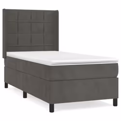 Giroletto a Molle con Materasso Grigio Scuro 80x200 cm Vellutocod mxl 122643 - Vista aggiuntiva 2