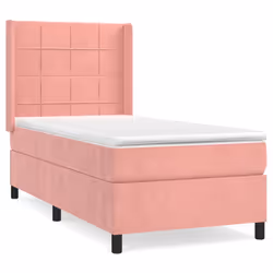 vidaXL Giroletto a Molle con Materasso Rosa 80x200 cm in Velluto - Vista aggiuntiva 2