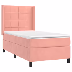 vidaXL Giroletto a Molle con Materasso Rosa 80x200 cm in Velluto - Vista aggiuntiva 3