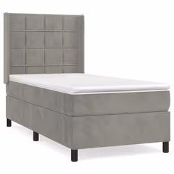 Giroletto a Molle con Materasso Grigio Chiaro 90x200 cm Vellutocod mxl 99597 - Vista aggiuntiva 2