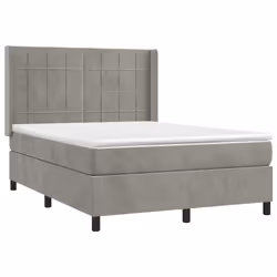 Giroletto a Molle con Materasso Grigio Chiaro 140x190cm Vellutocod mxl 74730
