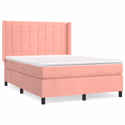 Giroletto a Molle con Materasso Rosa 140x190 cm in Vellutocod mxl 74729 - Vista aggiuntiva 2