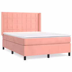 Giroletto a Molle con Materasso Rosa 140x200 cm in Vellutocod mxl 122652 - Vista aggiuntiva 2