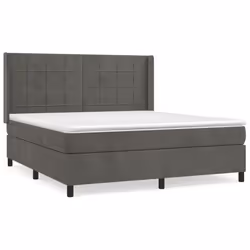Giroletto a Molle con Materasso Grigio Scuro 180x200 cm Vellutocod mxl 74733 - Vista aggiuntiva 2
