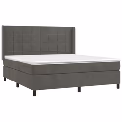 Giroletto a Molle con Materasso Grigio Scuro 180x200 cm Vellutocod mxl 74733 - Vista aggiuntiva 3