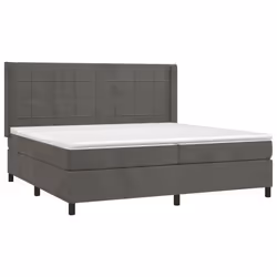 vidaXL Giroletto a Molle con Materasso Grigio Scuro 200x200 cm Velluto - Vista aggiuntiva 3