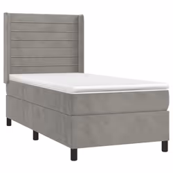 Giroletto a Molle con Materasso Grigio Chiaro 90x190 cm Vellutocod mxl 74734 - Vista aggiuntiva 3